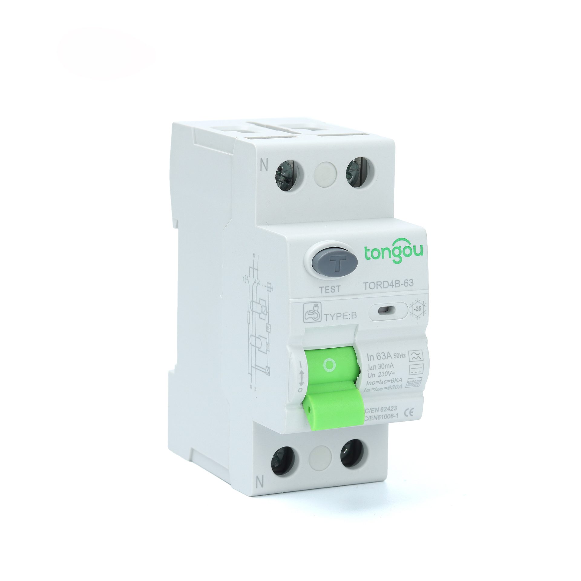 2P Type B RCD RCCB Earth Leakage Current breaker TORD4B