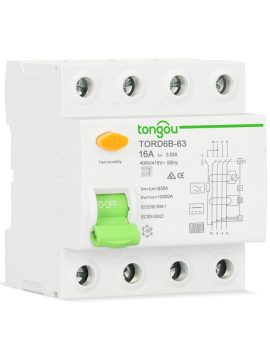 RCCB Residual Current Circuit Breaker TORD6B-63 4 Pole 16A