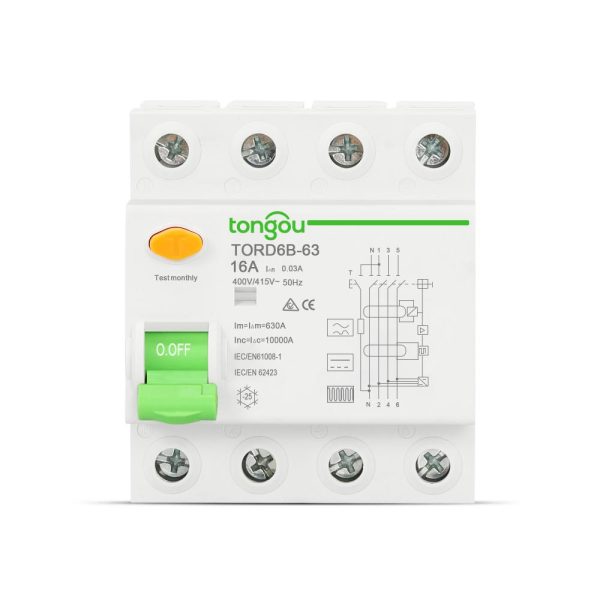 RCCB Residual Current Circuit Breaker TORD6B-63 4 Pole