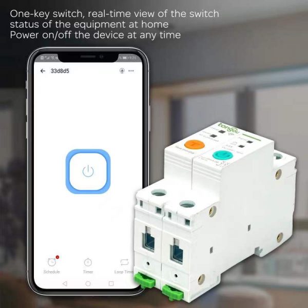 Interruttore a rastrello DIN per circuit breaker WiFi TUYA con controllo remoto mobile TO-Q-SR263JWE