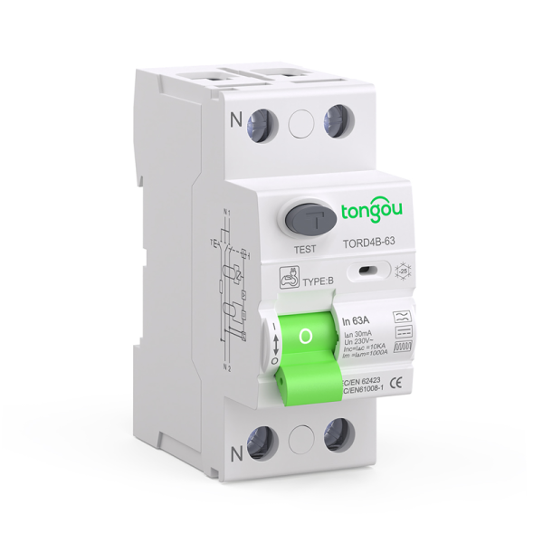 Interruttore Differenziale con Corrente Residua (RCCB) TORD4B-63 IEC/EN 62423 2P 16 - 63A 30 - 300mA Tipo B