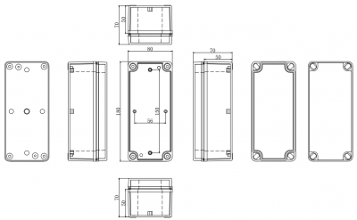 Waterproof Electrical Plastic Junction Box ABS TOM3-180807