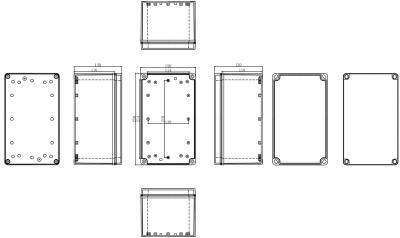 Waterproof Electrical Plastic Junction Box ABS TOM3-251513 Dimension
