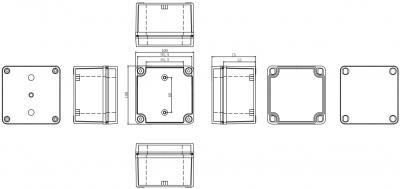Waterproof Electrical Plastic Junction Box ABS TOM3-101007