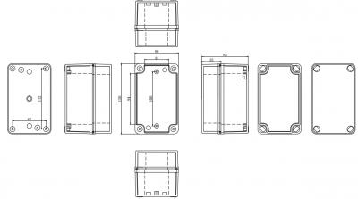 Waterproof Electrical Plastic Junction Box ABS TOM3-130808