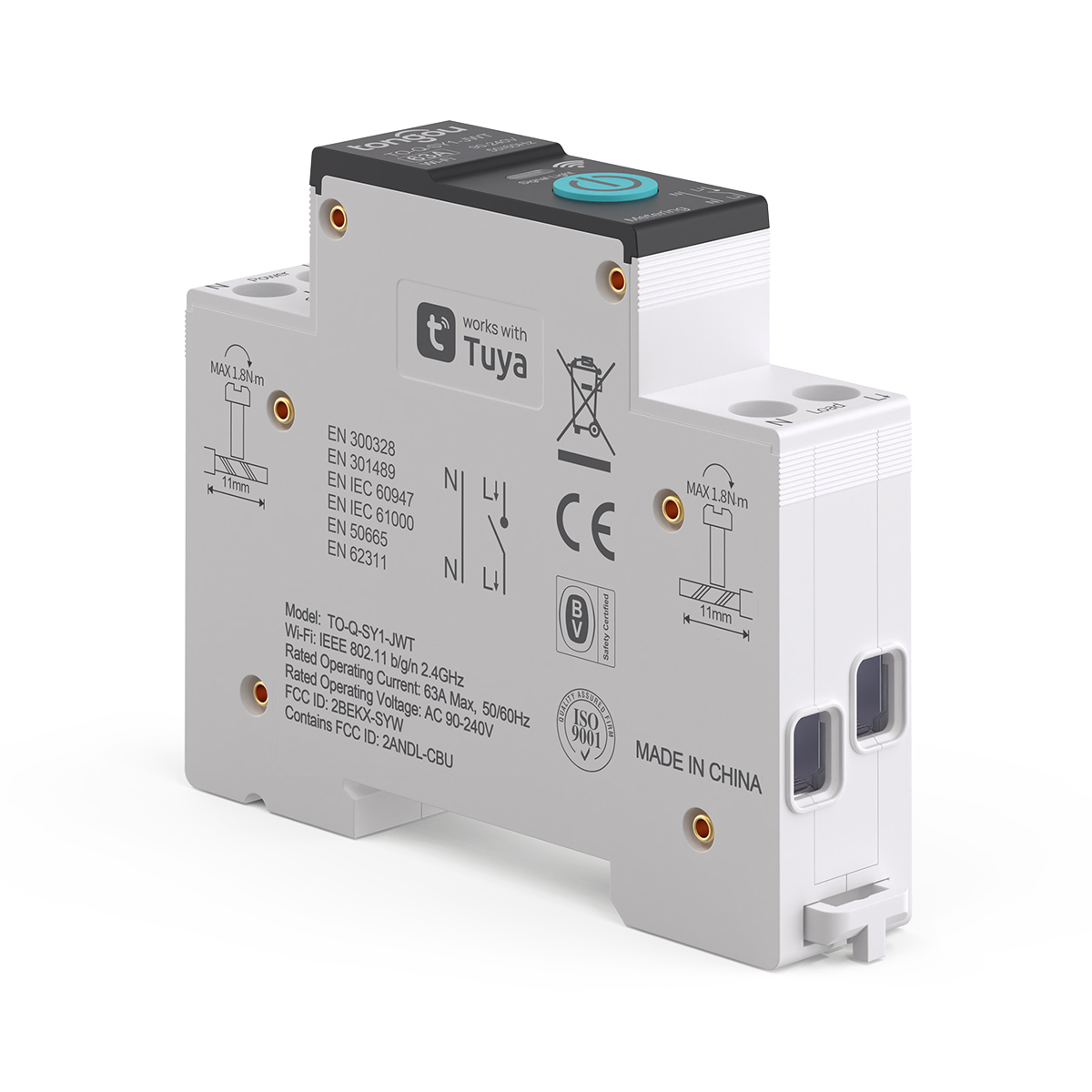 Interruttore WiFi intelligente con funzione di misurazione - TO-Q-SY1-JWT