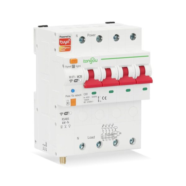 TUYA WIFI Interruttore Elettrico con Controllo Intelligente Trifase RCBO TO-Q-ST463JWT