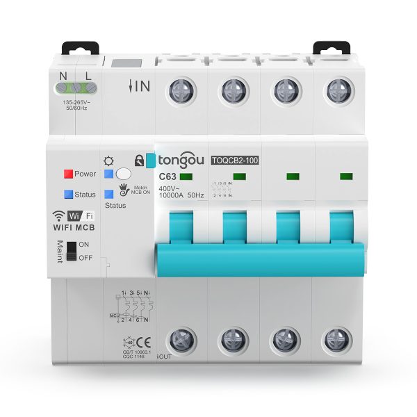 Interruttore Elettrico WiFi Smart con Controllo del Contatore - TOQCB2 3P+N