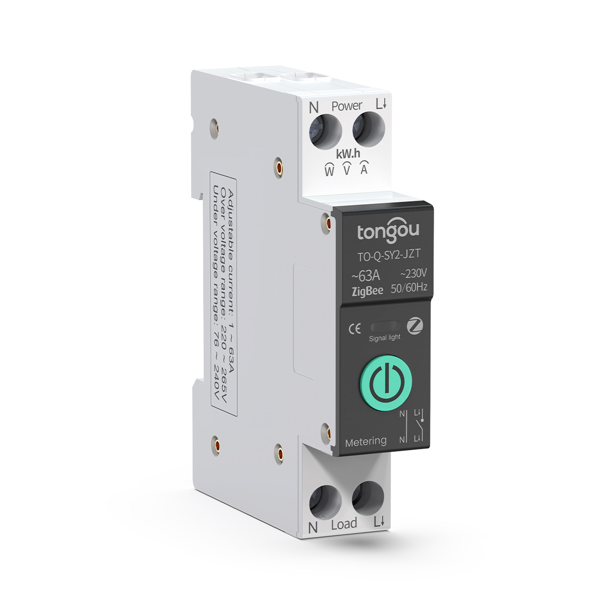 TUYA ZigBee Smart Timer Relay Switch Over Current Under Voltage Protection With Metering TO-Q-SY2-JZT