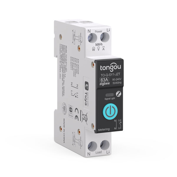 Interruttore intelligente Zigbee su rail DIN con misurazione TUYA TO-Q-SY1-JZT