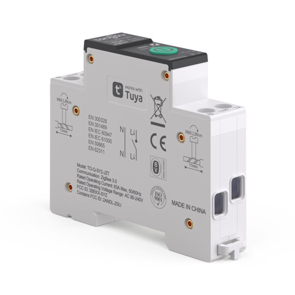 Interruttore intelligente Zigbee su rail DIN con misurazione TUYA TO-Q-SY1-JZT