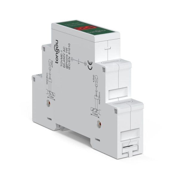 Voltmetro digitale monofase su rail DIN - TOVME-1 60-450VAC