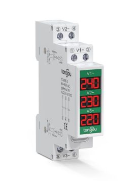 Voltmetro digitale trifase su rail DIN - TOVME-3 60-450VAC