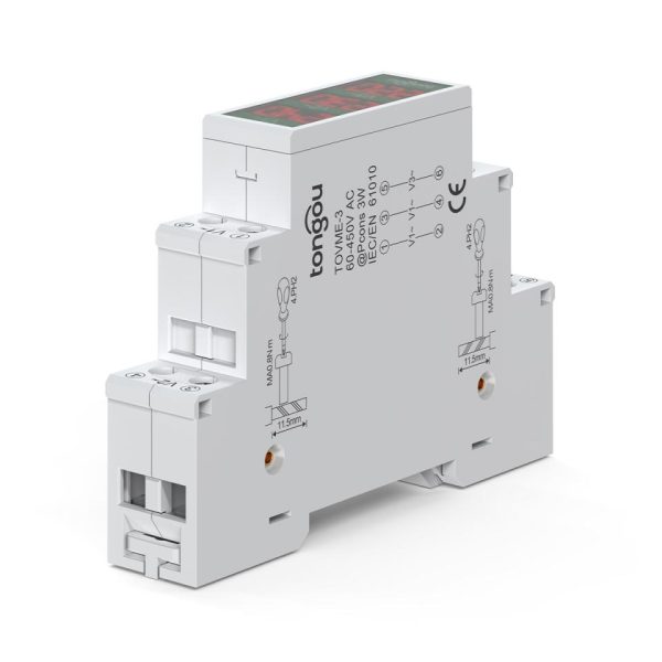 Voltmetro digitale trifase su rail DIN - TOVME-3 60-450VAC
