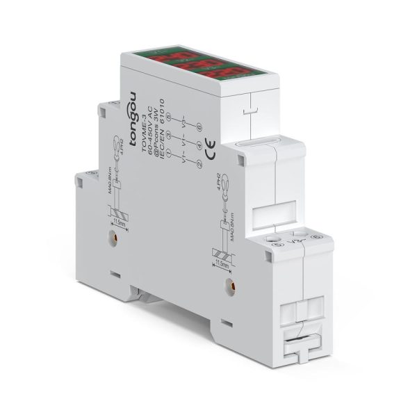 Voltmetro digitale trifase su rail DIN - TOVME-3 60-450VAC