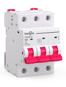 Interruttore magnetotermico AC Mini per casa C Curve 63A MCB Facile da installare - TOMD6 3P