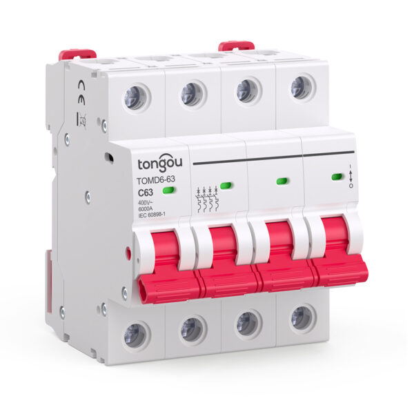 Interruttore magnetotermico AC MCB Mini C Curve Comodo 63A-TOMD6 4P