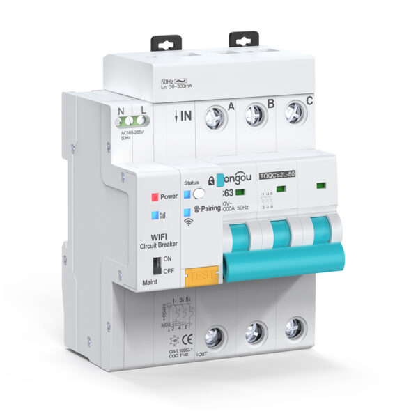 Interruttore Differenziale con Misurazione WiFi TUYA per Smart Life - TOQCB2L 3P