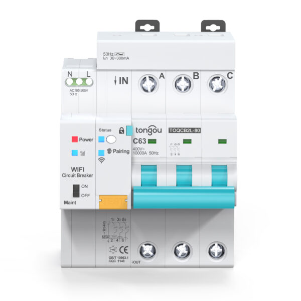 Interruttore Differenziale con Misurazione WiFi TUYA per Smart Life - TOQCB2L 3P