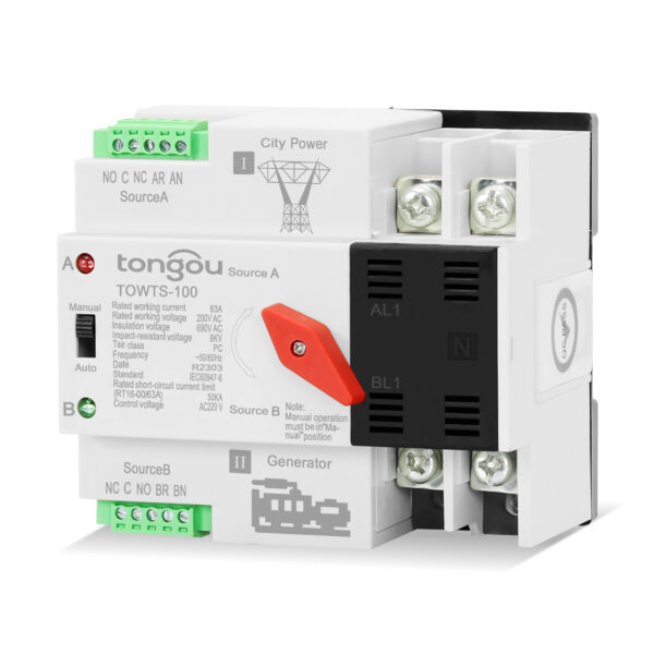 Interruttore di Trasferimento Automatico (ATS) TOWTS-2P Selettore Elettrico per Interruttori a Doppia Alimentazione