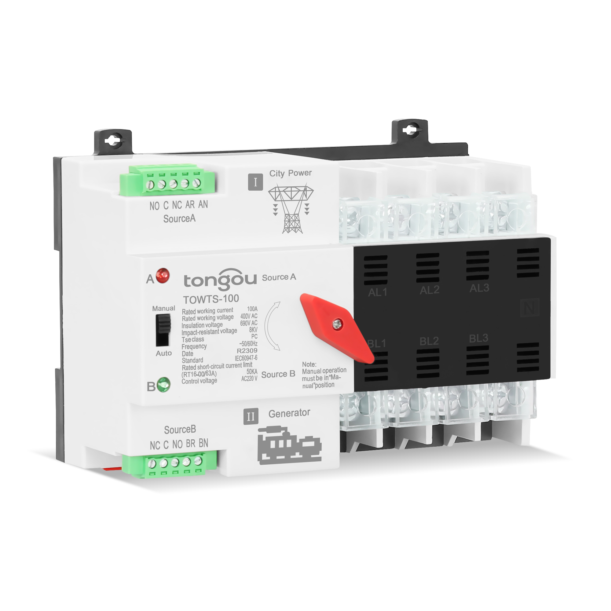 Interruttore di Trasferimento Automatico (ATS) TOWTS-4P Elettrico
