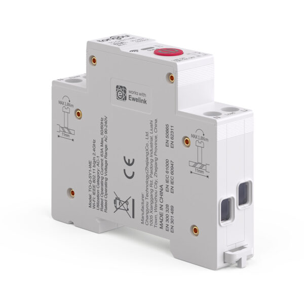 Interruttore intelligente Wi-Fi eWeLink su rail DIN con modalità di temporizzazione TO-Q-SY1-WE