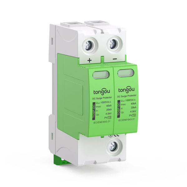 Dispositivo di Protezione contro le Perturbazioni Elettrostatiche (SPD) TOSP-2P per Corrente Continua 500V 20KA~40KA con Distanze di Fuoriuscita Sicure di 10mm
