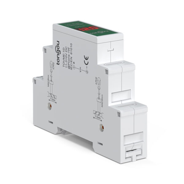 Voltmetro DC su Rail DIN 11V-310V con Display LED - TOVME 1P DC