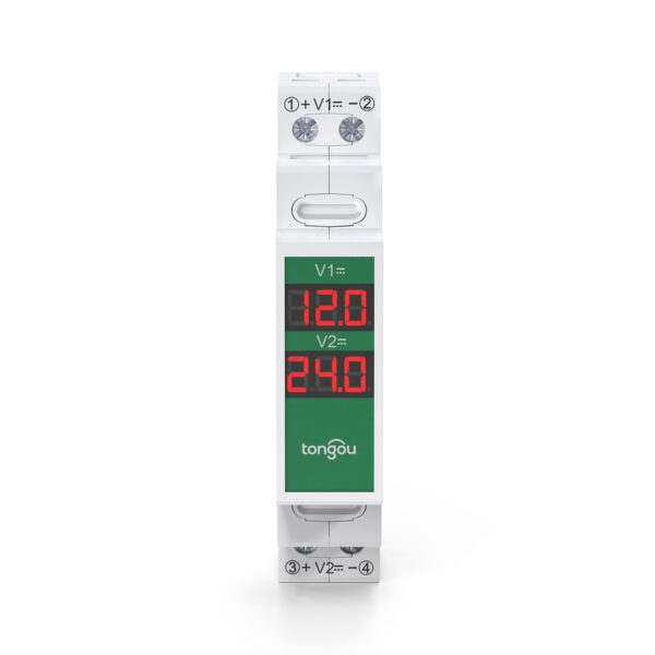 Voltmetro per rastrelliera DIN per sistemi solari CC - TOVME 2P DC