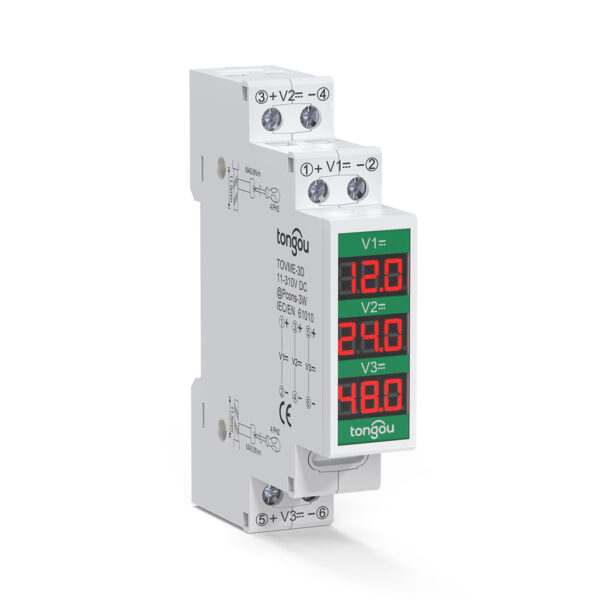 Misuratore di tensione CC per sistemi fotovoltaici 11-330V con display LED - TOVME 3P DC