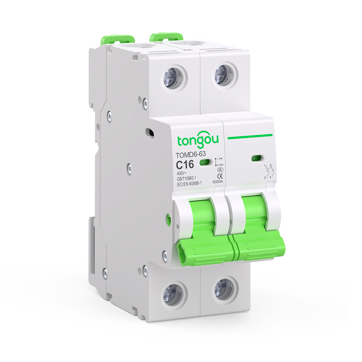 Dil Rail AC MCB Mini Circuit Breaker C Curve Convenient-TOMD6 2P