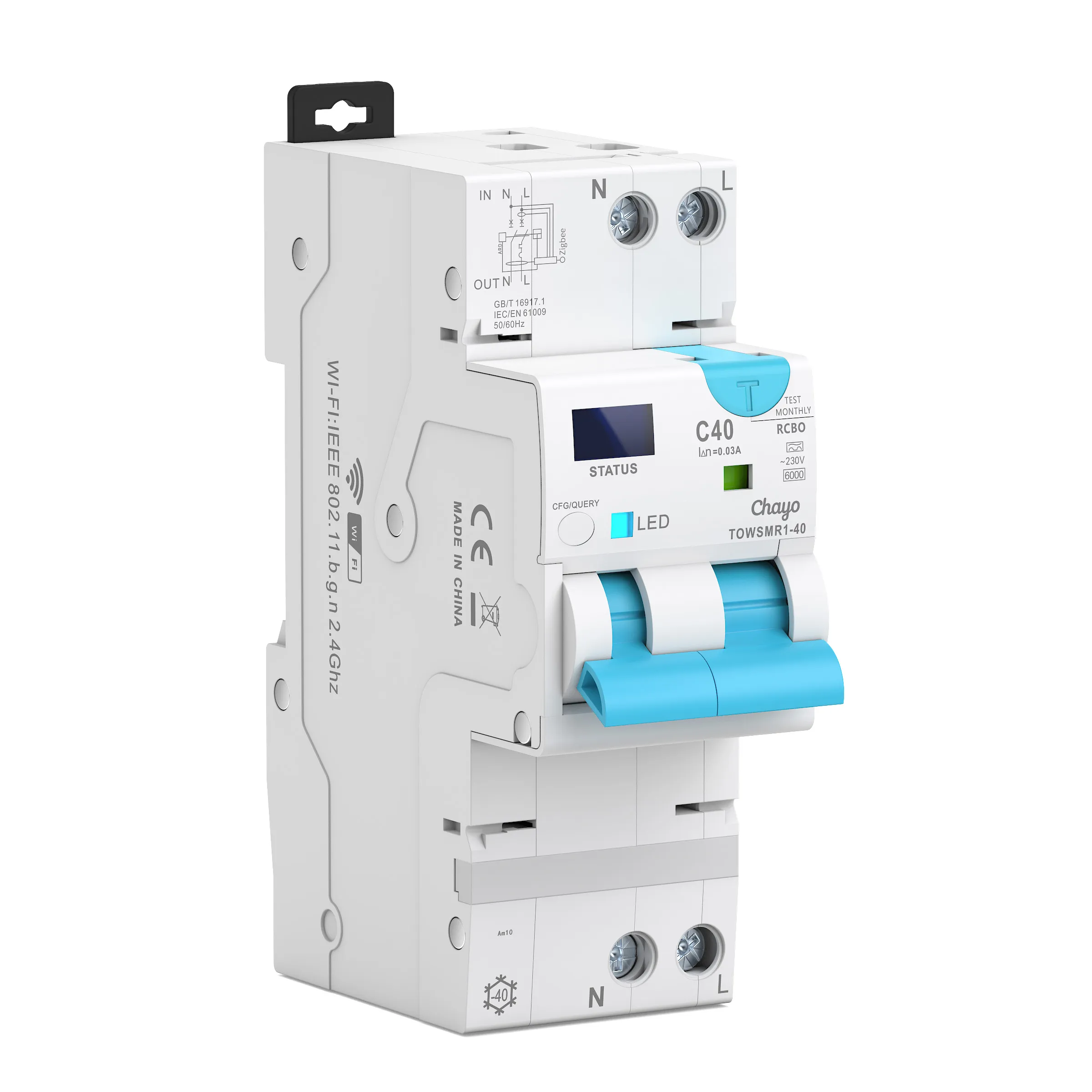 SMR1-JWTA_Chayo-Type A DIN Rail Smart RCBO Leakage Protection wifi tuya