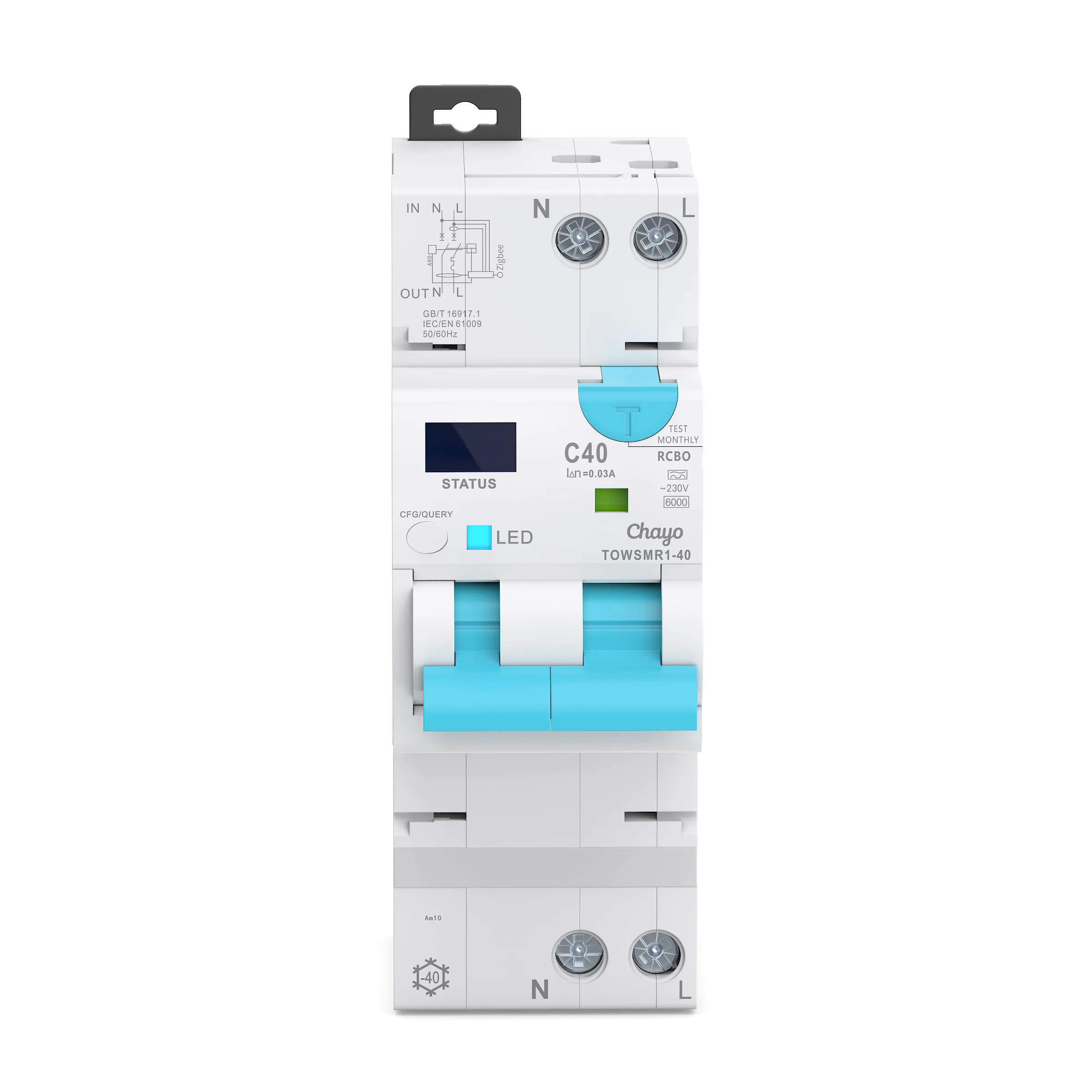 SMR1-JWTA-2_Chayo-Type A DIN Rail Smart RCBO Leakage Protection wifi tuya