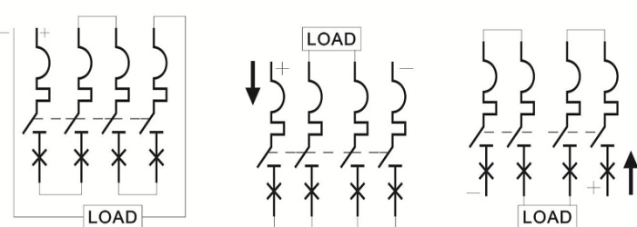 connect 4P 1000V DC MCB correctly