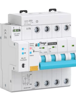 TOQCB2L-JWT-4P-1_Chayo-4P WIFI RCBO TUYA DIN RAIL CIRCUIT BREAKER
