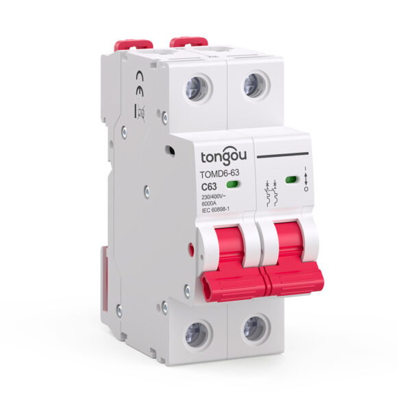 Dil Rail AC MCB Mini Circuit Breaker C Curve Convenient-TOMD6 2P
