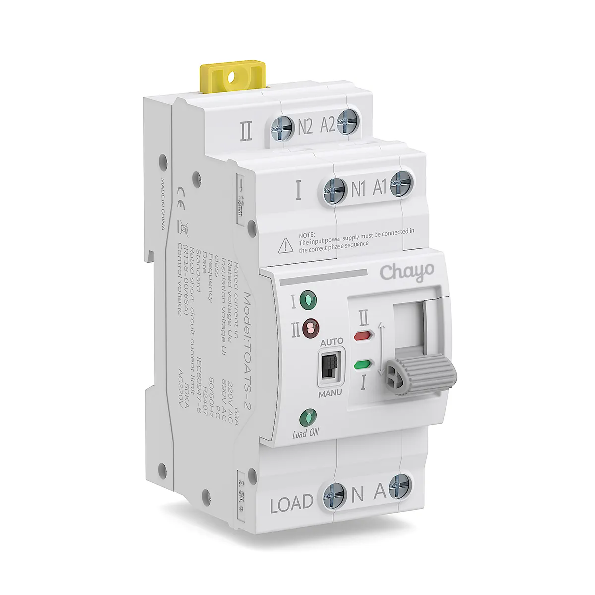 TOATS-2-2P-220-2_Chayo-ATS-SOLAR PV AUTOMATIC TRANSFER SWITCH 220V 2P