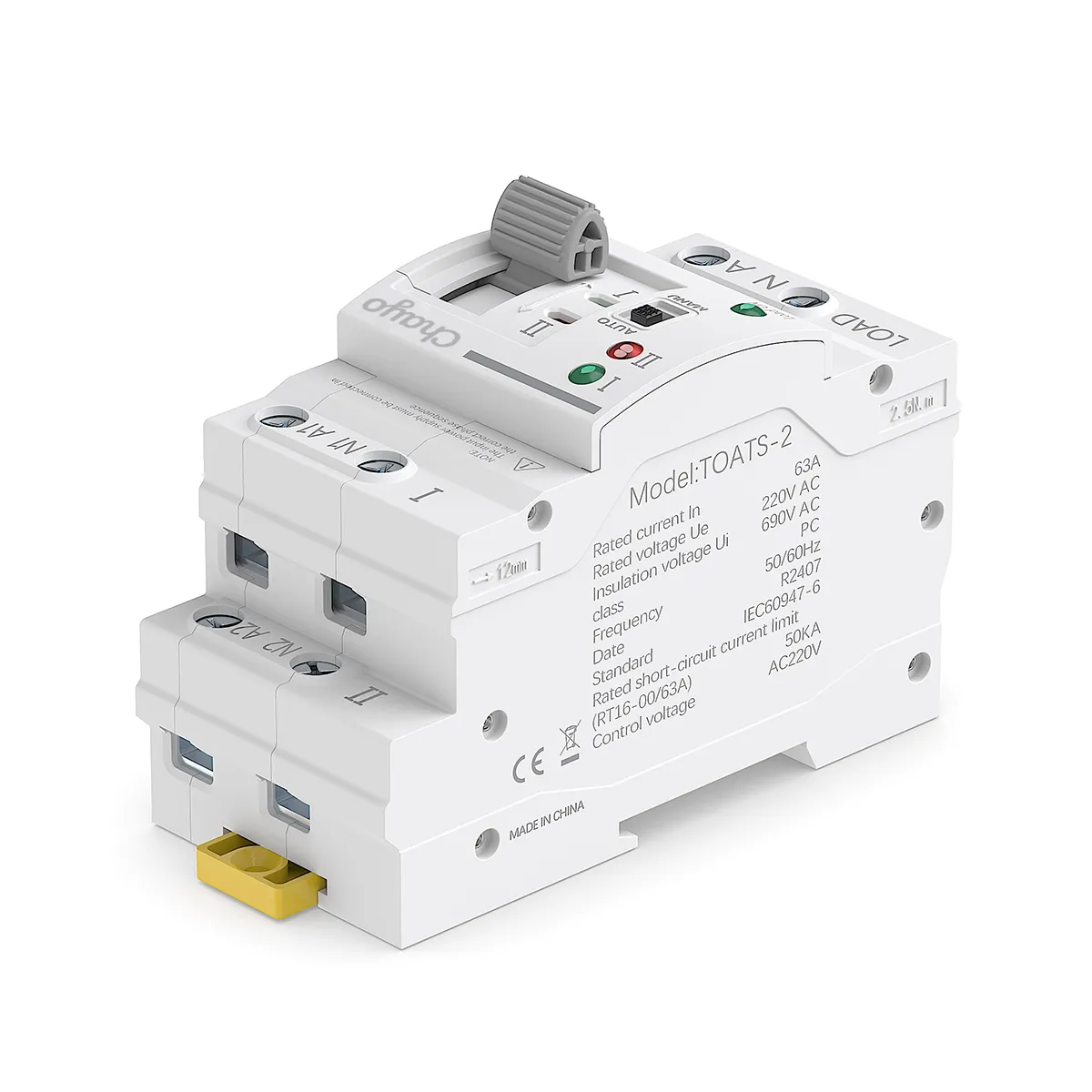 TOATS-2-2P-220-4_Chayo-ATS-SOLAR PV AUTOMATIC TRANSFER SWITCH 220V 2P