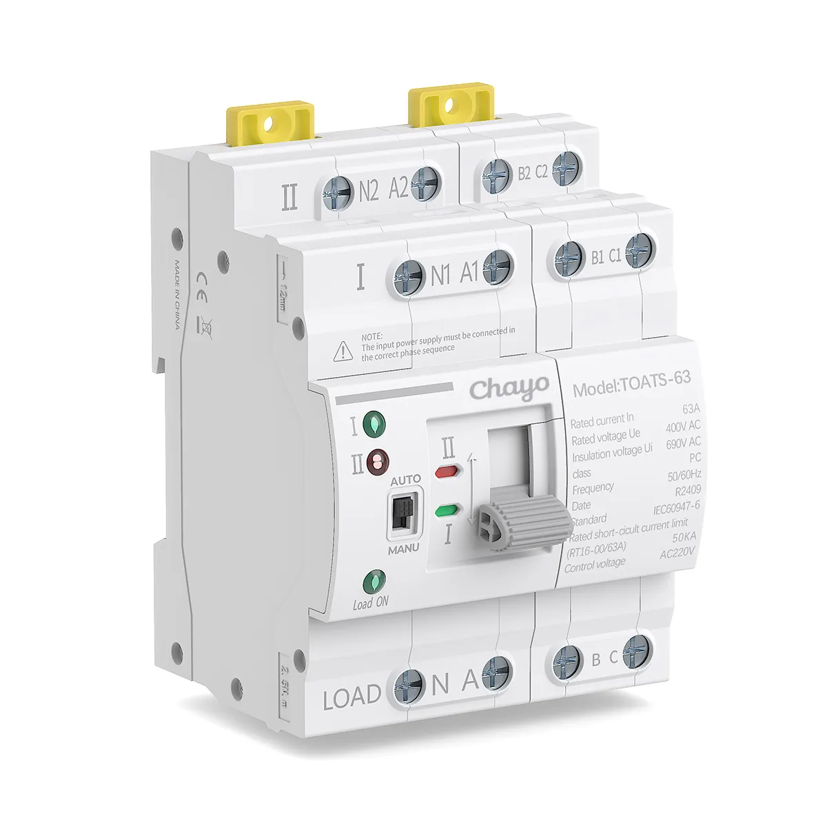 TOATS-2-4-220V-2_Chayo-ATS-SOLAR PV AUTOMATIC TRANSFER SWITCH 220V 4P